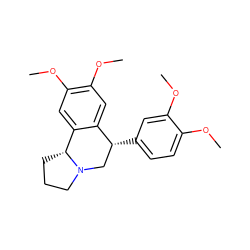 COc1ccc([C@@H]2CN3CCC[C@@H]3c3cc(OC)c(OC)cc32)cc1OC ZINC000029235623