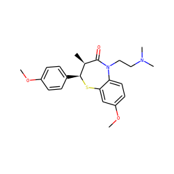 COc1ccc([C@@H]2Sc3cc(OC)ccc3N(CCN(C)C)C(=O)[C@@H]2C)cc1 ZINC000003780140