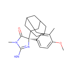 COc1ccc([C@]2(C34CC5CC(CC(C5)C3)C4)N=C(N)N(C)C2=O)cc1C ZINC000045283585