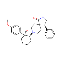 COc1ccc([C@]2(O)CCCC[C@@H]2N2CCC3(CC2)C(=O)NC[C@H]3c2ccccc2)cc1 ZINC000038147489