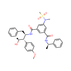 COc1ccc([C@H]([C@H](C)O)[C@@H](Cc2ccccc2)NC(=O)c2cc(C(=O)N[C@H](C)c3ccccc3)cc(N(C)S(C)(=O)=O)c2)cc1 ZINC000473233217