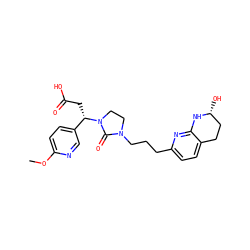 COc1ccc([C@H](CC(=O)O)N2CCN(CCCc3ccc4c(n3)N[C@H](O)CC4)C2=O)cn1 ZINC000027548546