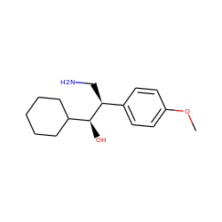 COc1ccc([C@H](CN)[C@@H](O)C2CCCCC2)cc1 ZINC000027546583
