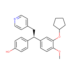 COc1ccc([C@H](Cc2ccncc2)c2ccc(O)cc2)cc1OC1CCCC1 ZINC000013442005