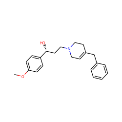 COc1ccc([C@H](O)CCN2CC=C(Cc3ccccc3)CC2)cc1 ZINC000084759602