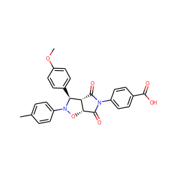 COc1ccc([C@H]2[C@@H]3C(=O)N(c4ccc(C(=O)O)cc4)C(=O)[C@@H]3ON2c2ccc(C)cc2)cc1 ZINC000084689116
