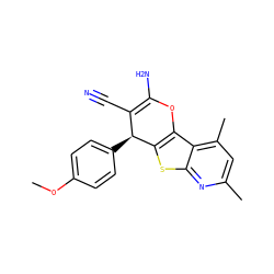 COc1ccc([C@H]2C(C#N)=C(N)Oc3c2sc2nc(C)cc(C)c32)cc1 ZINC000000688038