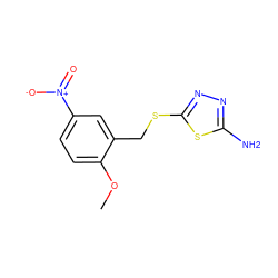 COc1ccc([N+](=O)[O-])cc1CSc1nnc(N)s1 ZINC000005720663