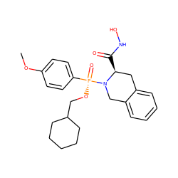 COc1ccc([P@](=O)(OCC2CCCCC2)N2Cc3ccccc3C[C@@H]2C(=O)NO)cc1 ZINC000013472479