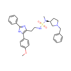 COc1ccc(-c2[nH]c(-c3ccccc3)nc2CCNS(=O)(=O)N(C)[C@H]2CCN(Cc3ccccc3)C2)cc1 ZINC000014978267