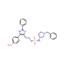 COc1ccc(-c2[nH]c(-c3ccccc3)nc2CCNS(=O)(=O)N[C@@H]2CCN(Cc3ccccc3)C2)cc1 ZINC000014978251