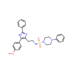 COc1ccc(-c2[nH]c(-c3ccccc3)nc2CCNS(=O)(=O)N2CCN(c3ccccc3)CC2)cc1 ZINC000014978247