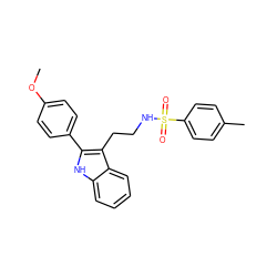 COc1ccc(-c2[nH]c3ccccc3c2CCNS(=O)(=O)c2ccc(C)cc2)cc1 ZINC000000641970