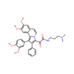 COc1ccc(-c2c(-c3ccccc3)c(C(=O)C(=O)NCCCN(C)C)n3ccc4cc(OC)c(OC)cc4c23)cc1OC ZINC000038144858