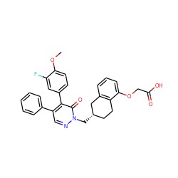 COc1ccc(-c2c(-c3ccccc3)cnn(C[C@H]3CCc4c(cccc4OCC(=O)O)C3)c2=O)cc1F ZINC000299858015