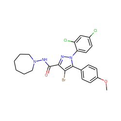 COc1ccc(-c2c(Br)c(C(=O)NN3CCCCCC3)nn2-c2ccc(Cl)cc2Cl)cc1 ZINC000027745912