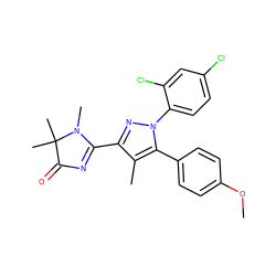 COc1ccc(-c2c(C)c(C3=NC(=O)C(C)(C)N3C)nn2-c2ccc(Cl)cc2Cl)cc1 ZINC000040431393