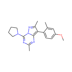 COc1ccc(-c2c(C)nn3c(N4CCCC4)nc(C)nc23)c(C)c1 ZINC000040913361