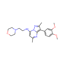 COc1ccc(-c2c(C)nn3c(NCCN4CCOCC4)cc(C)nc23)cc1OC ZINC000020546615