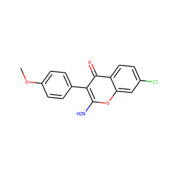 COc1ccc(-c2c(N)oc3cc(Cl)ccc3c2=O)cc1 ZINC000101504551