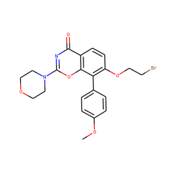 COc1ccc(-c2c(OCCBr)ccc3c(=O)nc(N4CCOCC4)oc23)cc1 ZINC001772579366