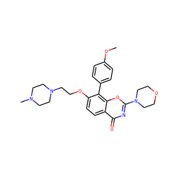 COc1ccc(-c2c(OCCN3CCN(C)CC3)ccc3c(=O)nc(N4CCOCC4)oc23)cc1 ZINC001772651218