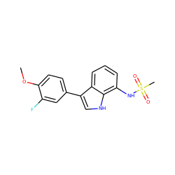 COc1ccc(-c2c[nH]c3c(NS(C)(=O)=O)cccc23)cc1F ZINC000473108758