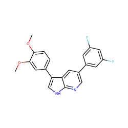 COc1ccc(-c2c[nH]c3ncc(-c4cc(F)cc(F)c4)cc23)cc1OC ZINC000299830394