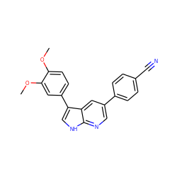 COc1ccc(-c2c[nH]c3ncc(-c4ccc(C#N)cc4)cc23)cc1OC ZINC000299825735