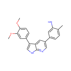 COc1ccc(-c2c[nH]c3ncc(-c4ccc(C)c(N)c4)cc23)cc1OC ZINC000299830499