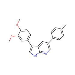 COc1ccc(-c2c[nH]c3ncc(-c4ccc(C)cc4)cc23)cc1OC ZINC000299830537