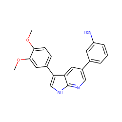 COc1ccc(-c2c[nH]c3ncc(-c4cccc(N)c4)cc23)cc1OC ZINC000095574820