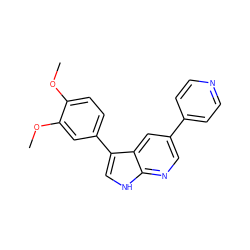 COc1ccc(-c2c[nH]c3ncc(-c4ccncc4)cc23)cc1OC ZINC000299829203