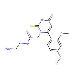 COc1ccc(-c2cc(=O)[nH]c(=S)n2CC(=O)NCCN)c(OC)c1 ZINC000205721758
