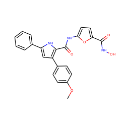 COc1ccc(-c2cc(-c3ccccc3)[nH]c2C(=O)Nc2ccc(C(=O)NO)o2)cc1 ZINC000116540474