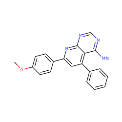 COc1ccc(-c2cc(-c3ccccc3)c3c(N)ncnc3n2)cc1 ZINC000000131450