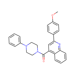 COc1ccc(-c2cc(C(=O)N3CCN(c4ccccc4)CC3)c3ccccc3n2)cc1 ZINC000003215915