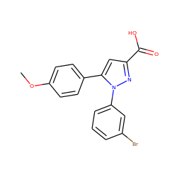 COc1ccc(-c2cc(C(=O)O)nn2-c2cccc(Br)c2)cc1 ZINC000299861966