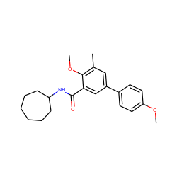 COc1ccc(-c2cc(C)c(OC)c(C(=O)NC3CCCCCC3)c2)cc1 ZINC000299855885