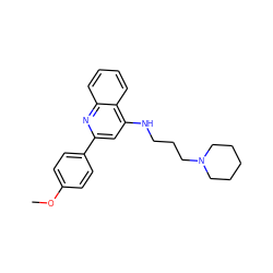 COc1ccc(-c2cc(NCCCN3CCCCC3)c3ccccc3n2)cc1 ZINC000208042609