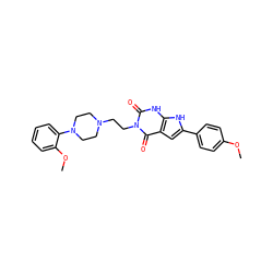 COc1ccc(-c2cc3c(=O)n(CCN4CCN(c5ccccc5OC)CC4)c(=O)[nH]c3[nH]2)cc1 ZINC000101061399