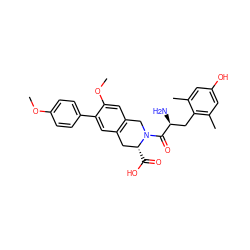 COc1ccc(-c2cc3c(cc2OC)CN(C(=O)[C@@H](N)Cc2c(C)cc(O)cc2C)[C@H](C(=O)O)C3)cc1 ZINC000029416441