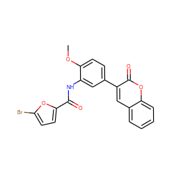 COc1ccc(-c2cc3ccccc3oc2=O)cc1NC(=O)c1ccc(Br)o1 ZINC000001065219