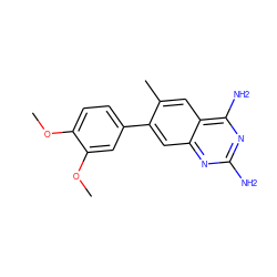 COc1ccc(-c2cc3nc(N)nc(N)c3cc2C)cc1OC ZINC000072112326