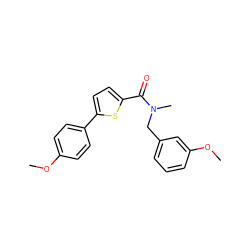 COc1ccc(-c2ccc(C(=O)N(C)Cc3cccc(OC)c3)s2)cc1 ZINC000073166035