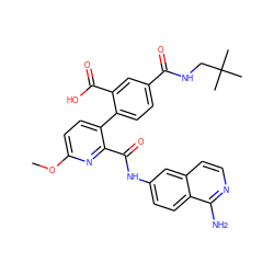 COc1ccc(-c2ccc(C(=O)NCC(C)(C)C)cc2C(=O)O)c(C(=O)Nc2ccc3c(N)nccc3c2)n1 ZINC000096283213