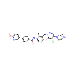 COc1ccc(-c2ccc(C(=O)Nc3cccc(Cn4ncc(N5C[C@H]6C[C@H]5CN6C)c(Cl)c4=O)c3C)cc2)cn1 ZINC000100083893