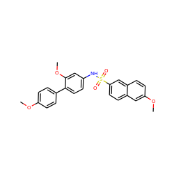 COc1ccc(-c2ccc(NS(=O)(=O)c3ccc4cc(OC)ccc4c3)cc2OC)cc1 ZINC000082149410