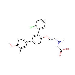 COc1ccc(-c2ccc(OCCN(C)CC(=O)O)c(-c3ccccc3Cl)c2)cc1C ZINC000028958391