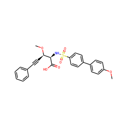 COc1ccc(-c2ccc(S(=O)(=O)N[C@@H](C(=O)O)[C@@H](C#Cc3ccccc3)OC)cc2)cc1 ZINC000026012182